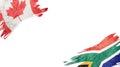 Flags of Canada andÃÂ South Africa on White Background